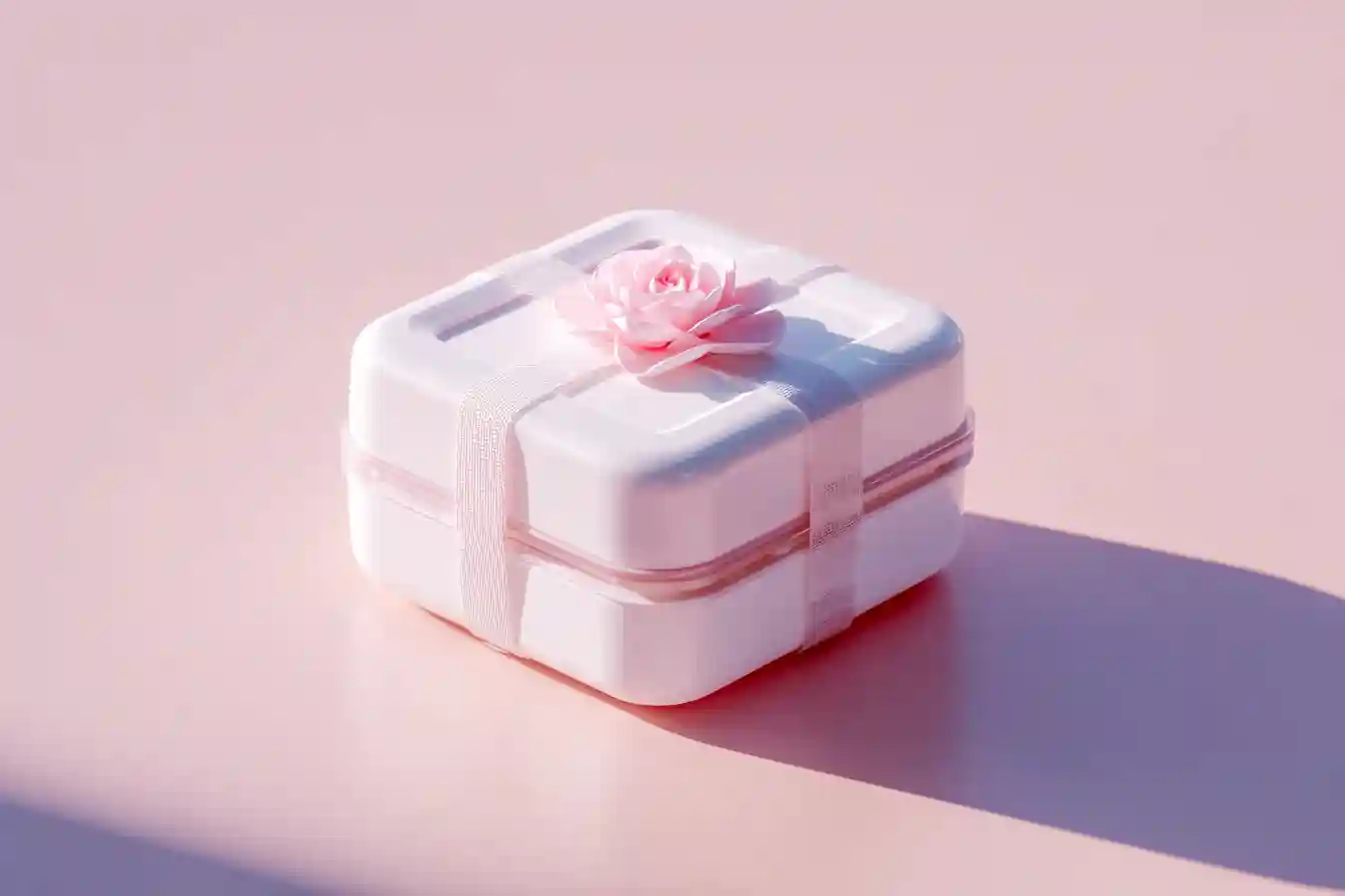Bento Cake à la vanille dans une boîte à emporter coréenne