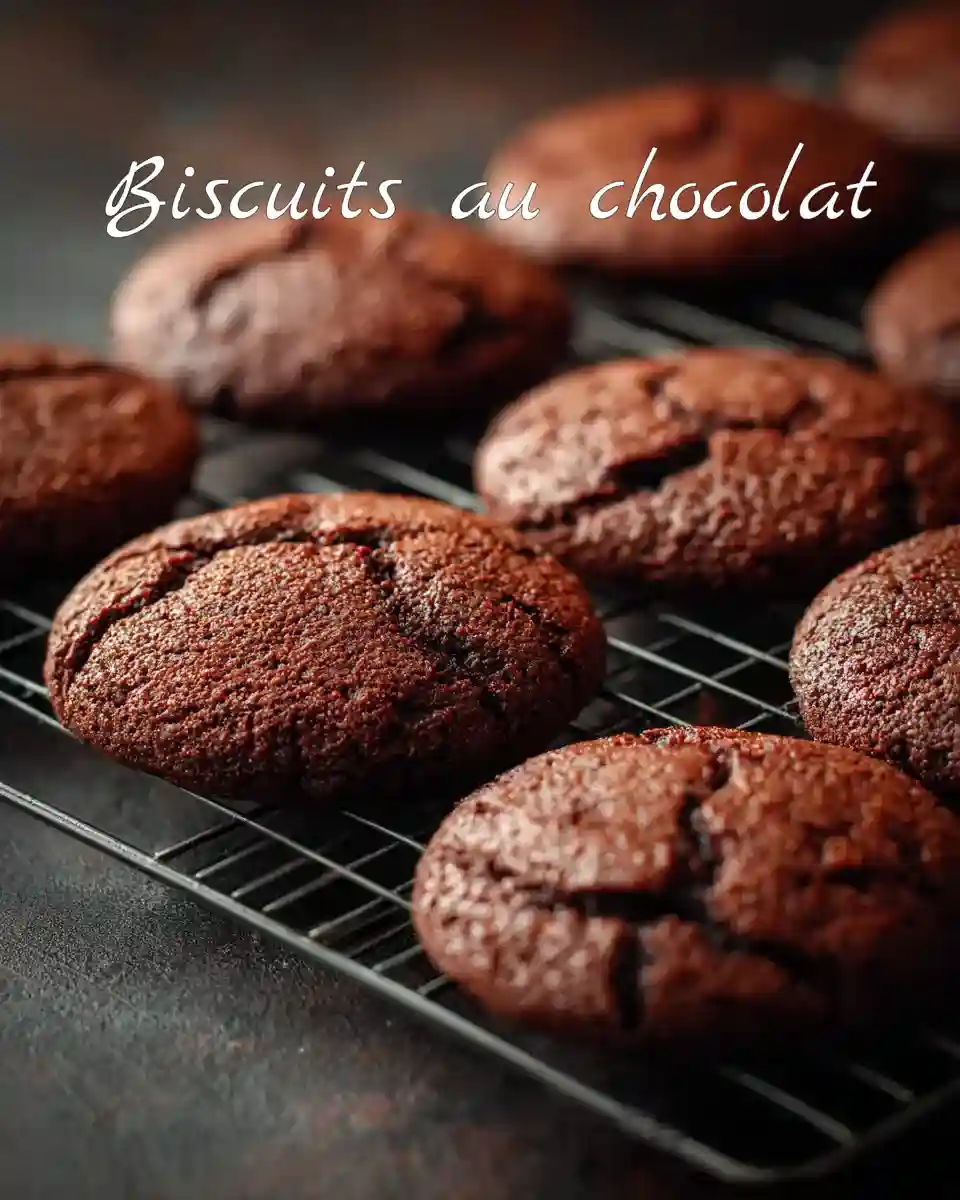 Biscuits au chocolat moelleux sortant du four