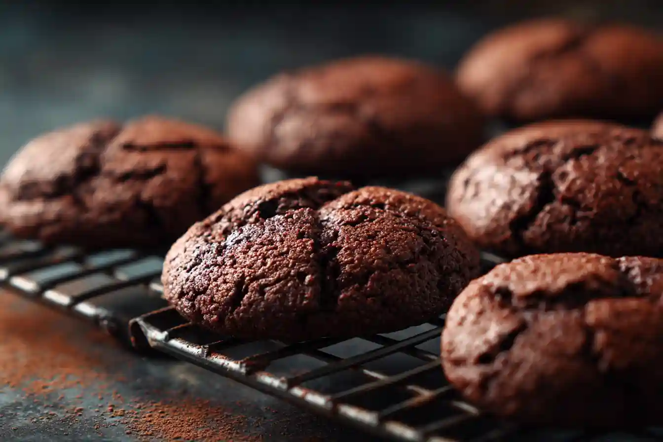 Biscuits au chocolat moelleux sortant du four