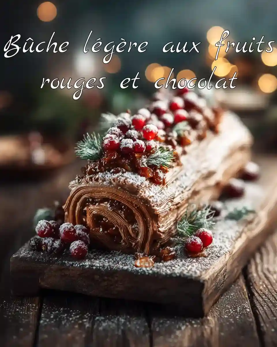 Bûche légère aux fruits rouges et chocolat