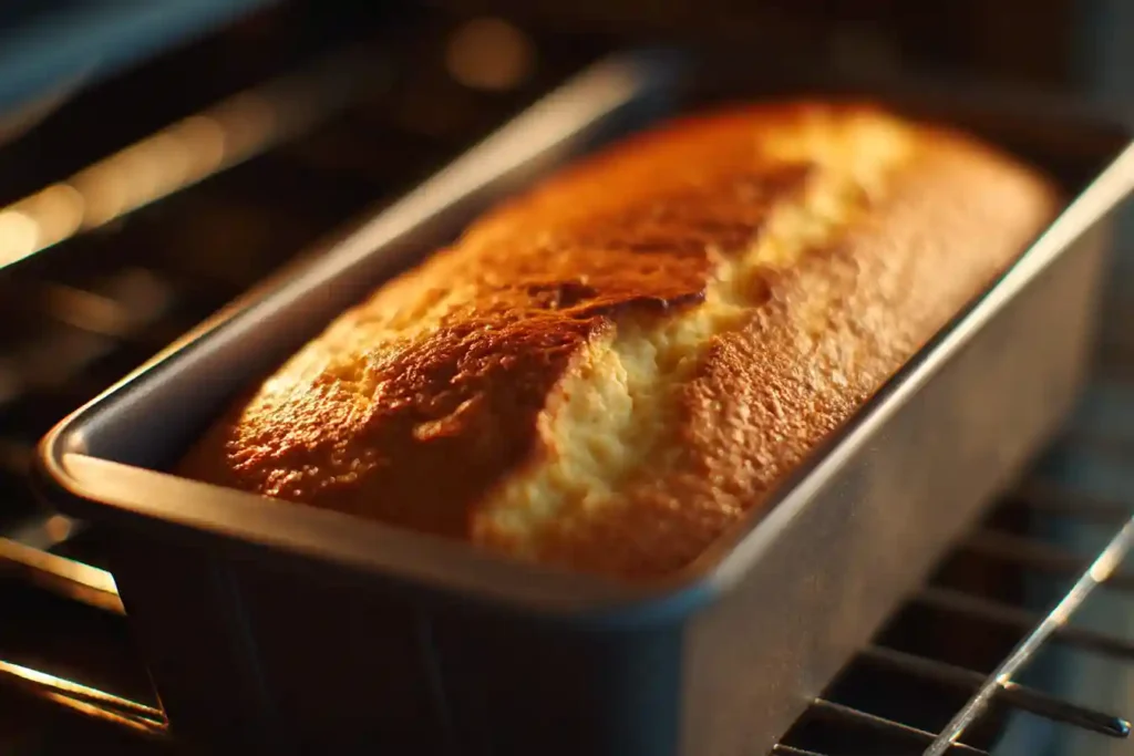 Gâteau au yaourt en train de cuire dans un moule