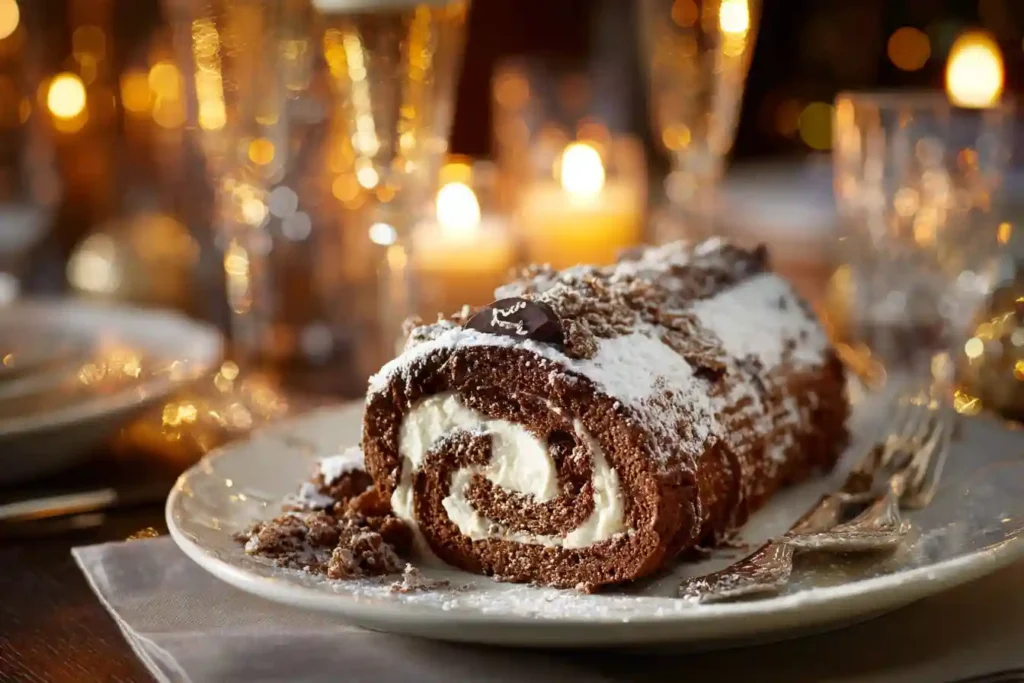 Tranche de bûche 3 chocolats croustillant praliné