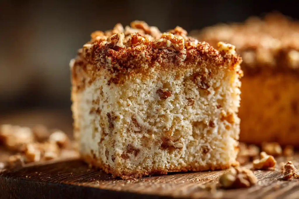 texture moelleuse du gâteau aux noix fait maison