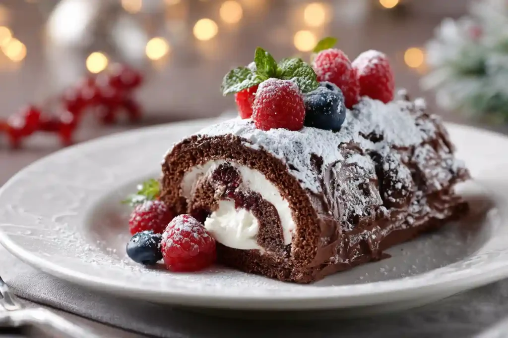 Part de bûche légère servie