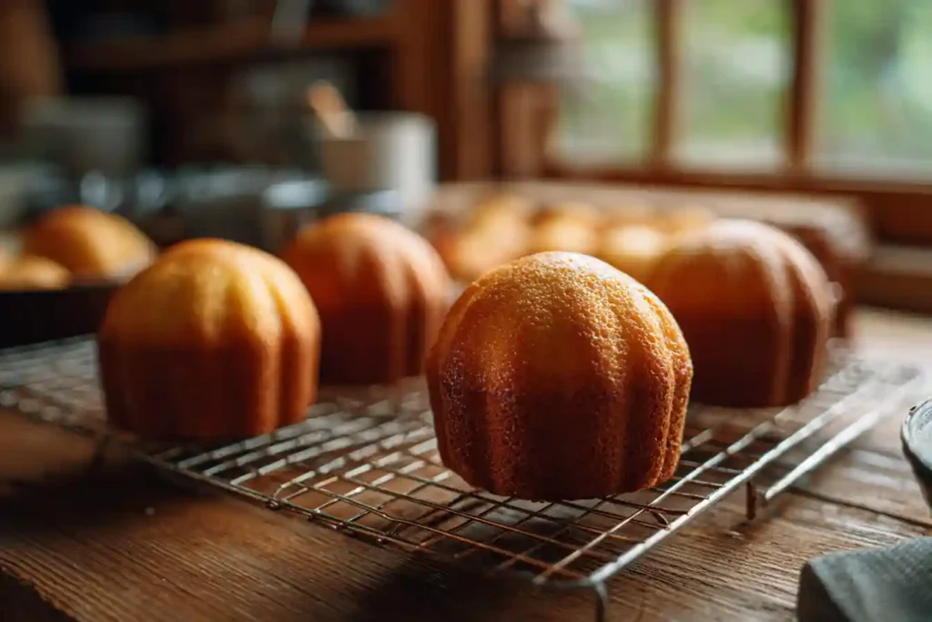 Étapes de préparation du baba au rhum dans des moules individuels