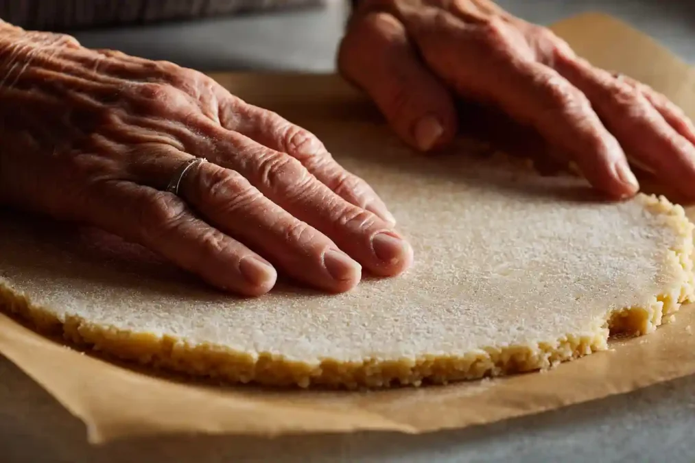 Abaisse de pâte sablée aux amandes, emporte-pièce étoile