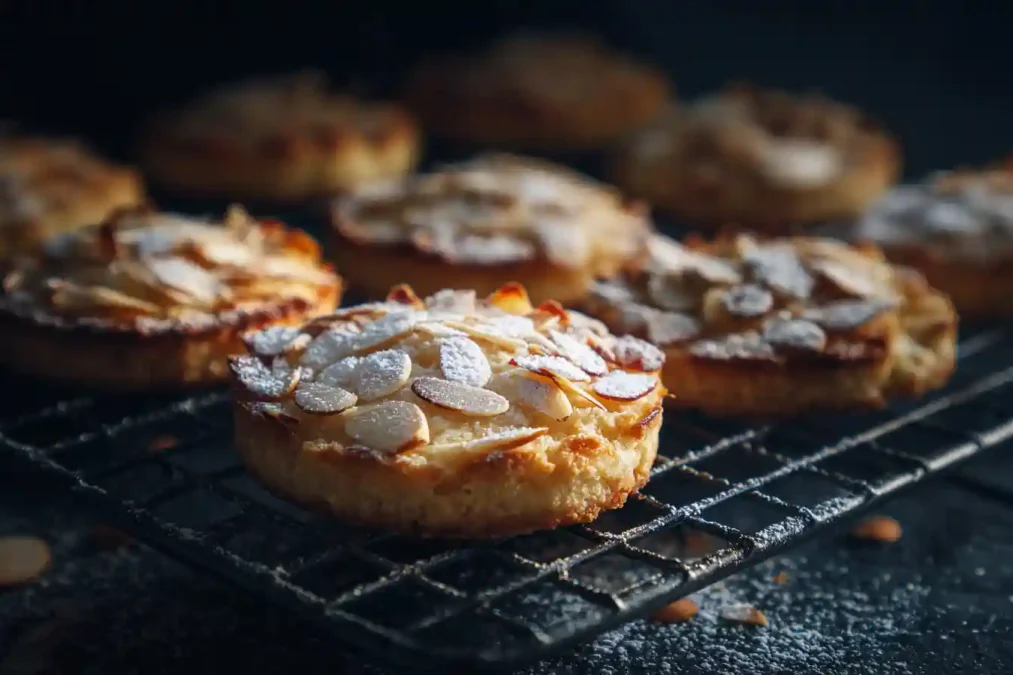 recette sablés de Noël à l’amande dorés sur grille de refroidissement