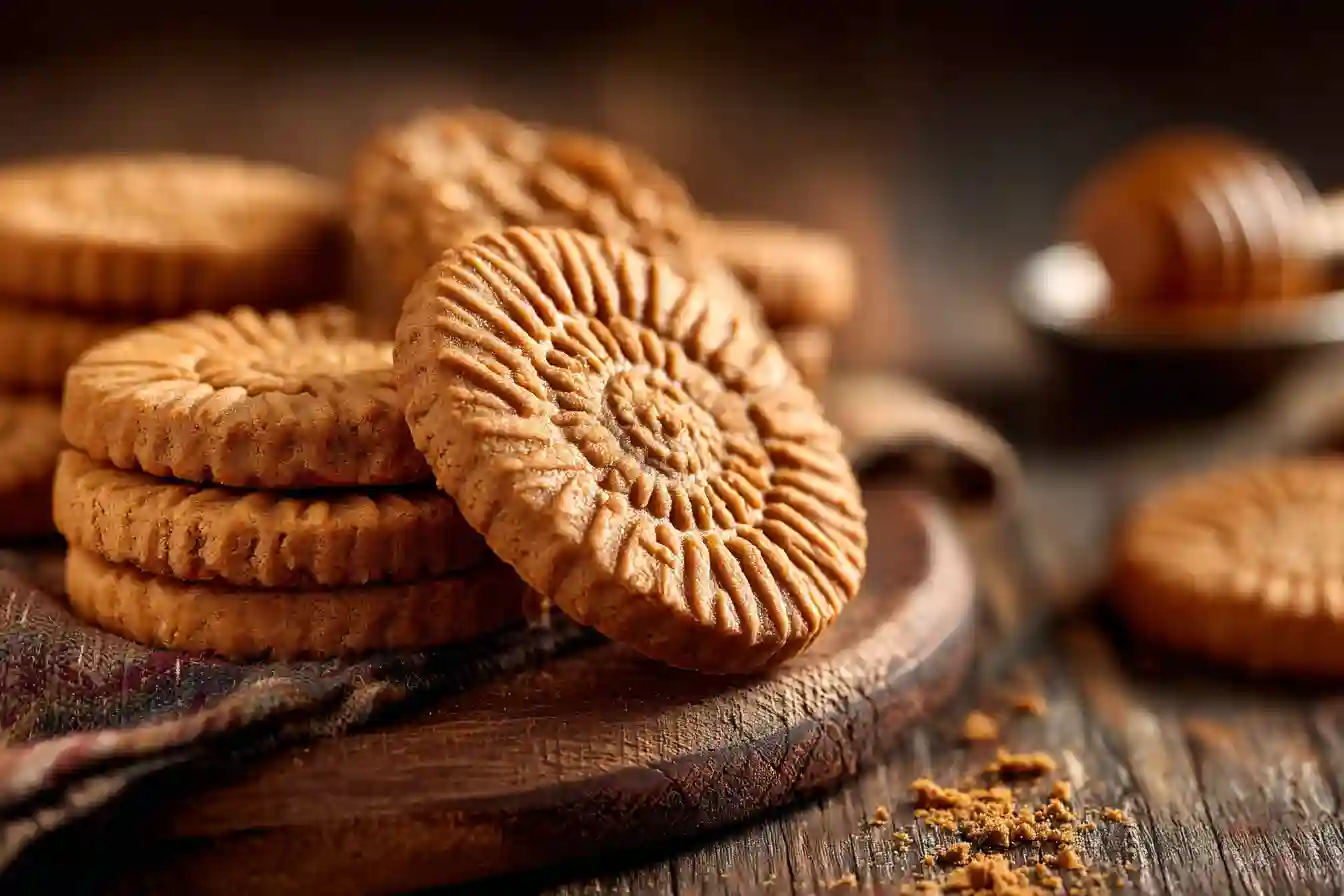 Speculoos maison posés sur une planche en bois