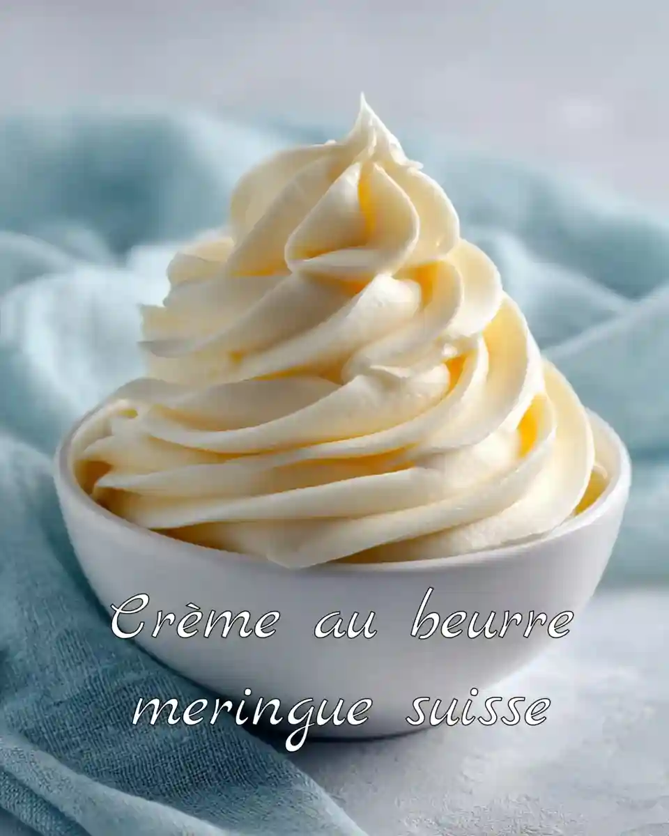 Crème au beurre meringue suisse lisse dans un bol