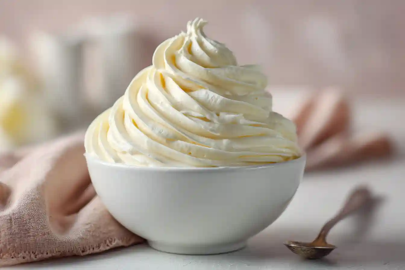 Crème au beurre meringue suisse lisse dans un bol
