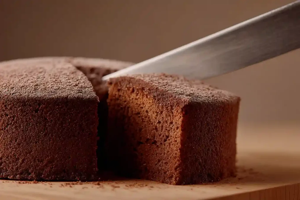 Génoise cacao coupée pour le gâteau Siberia