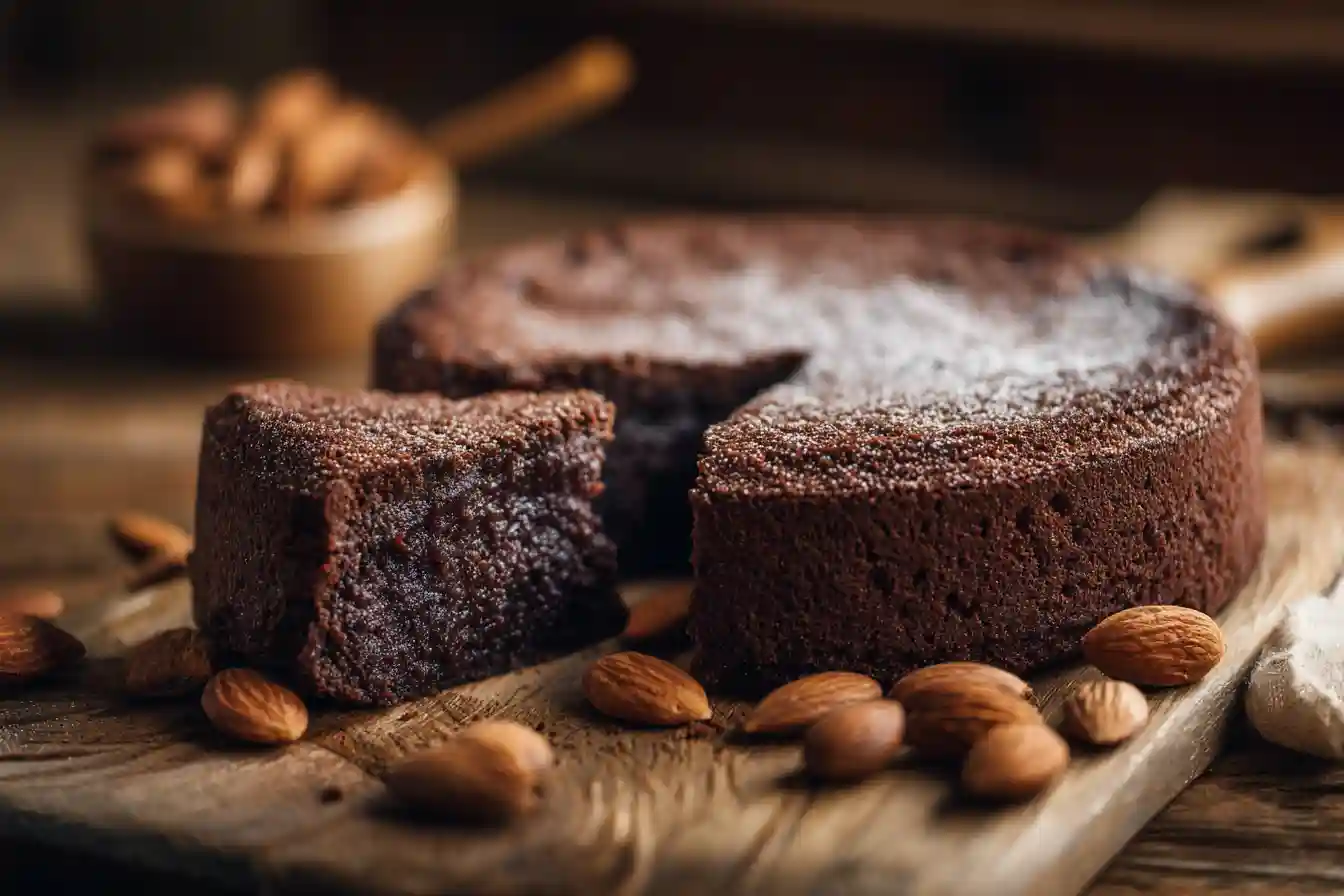 Reine de saba gâteau avec cœur fondant au chocolat