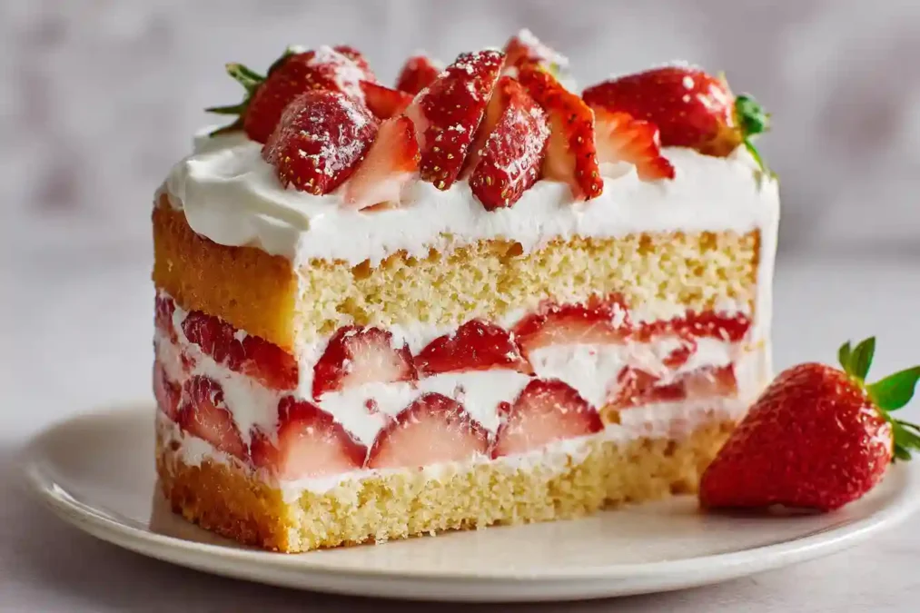 Coupe du layer cake fraise
