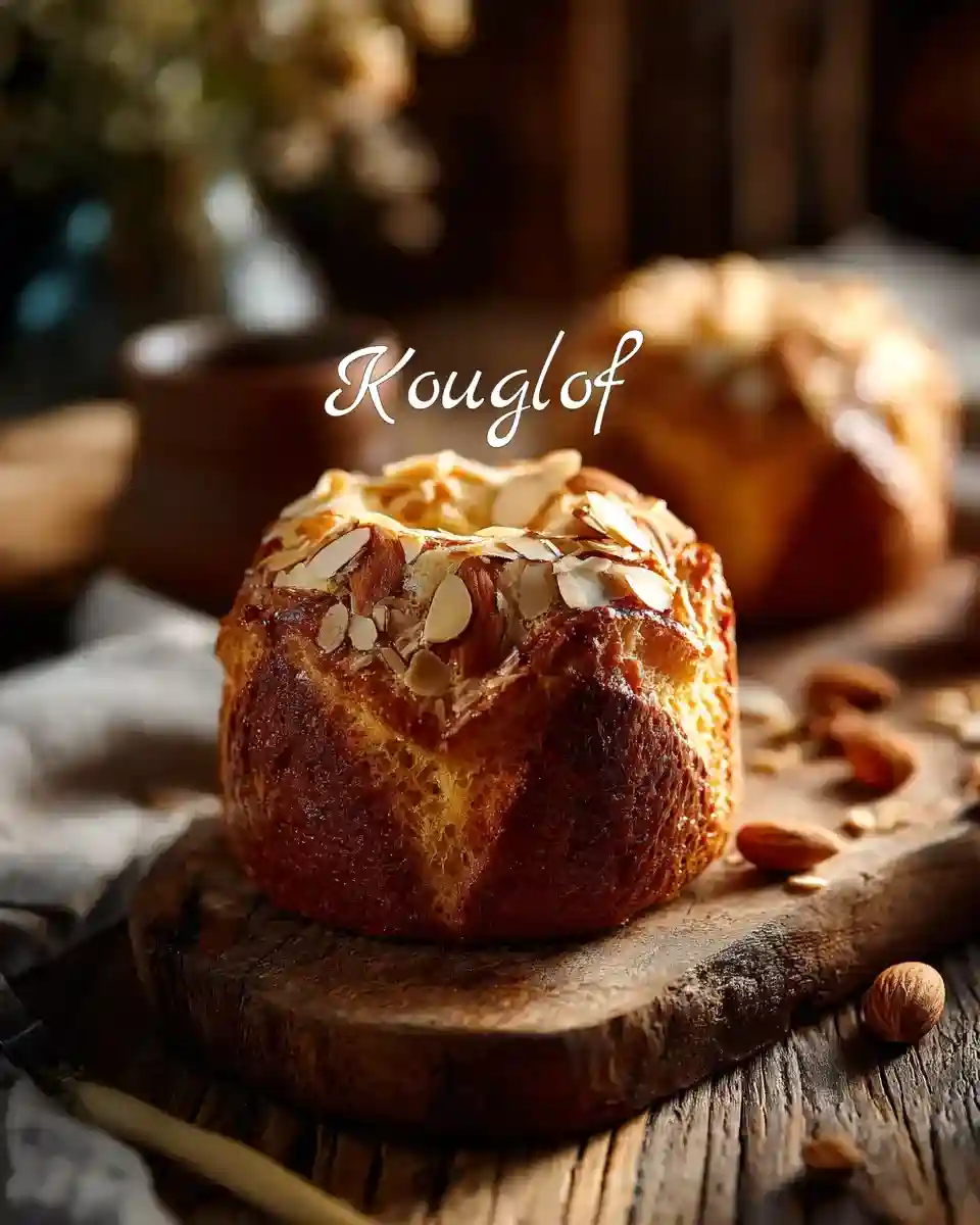 Kouglof alsacien traditionnel sur table rustique
