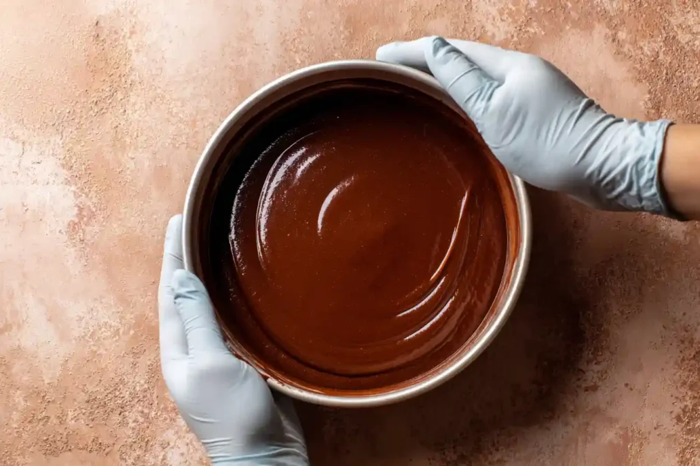 Verser la pâte à gâteau Reine de Saba