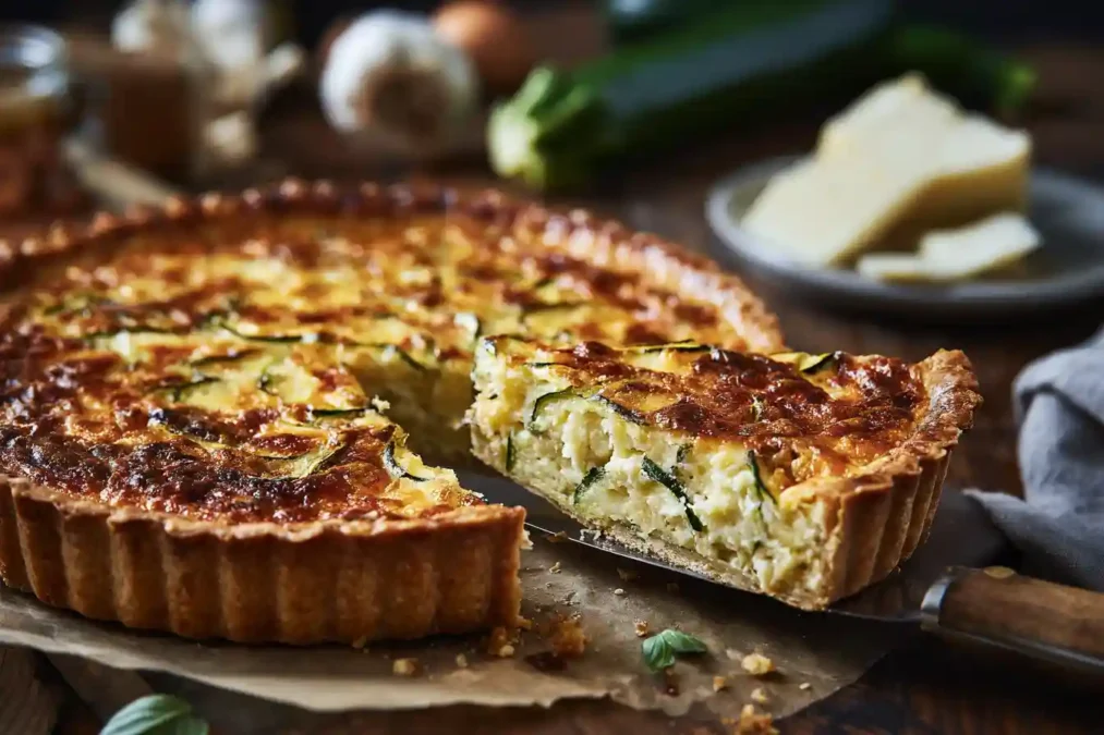 Part de tarte à la courgette américaine