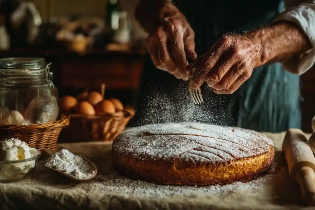 Préparation artisanale du gâteau basque à la main