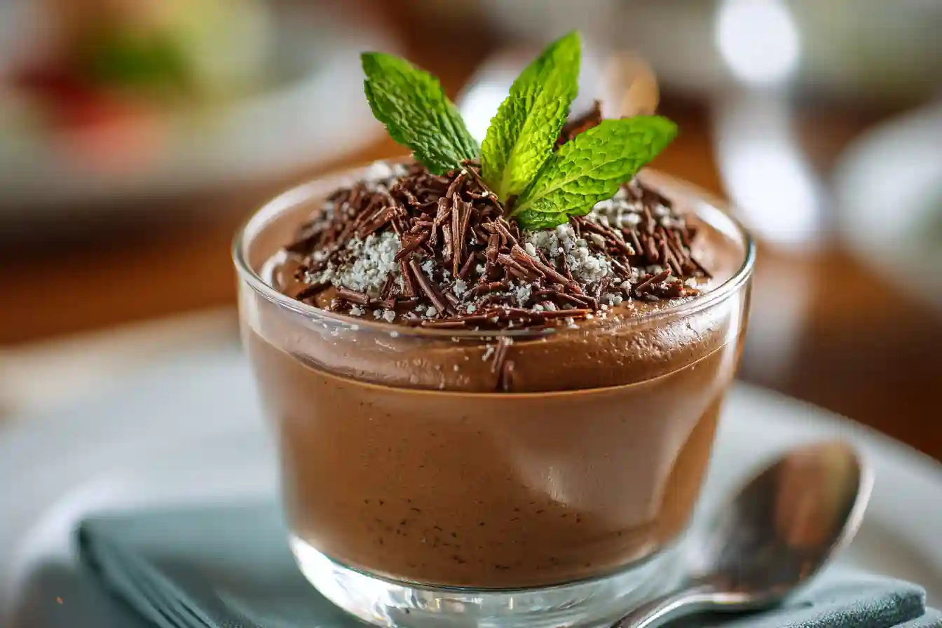 Mousse au chocolat onctueuse dans une verrine