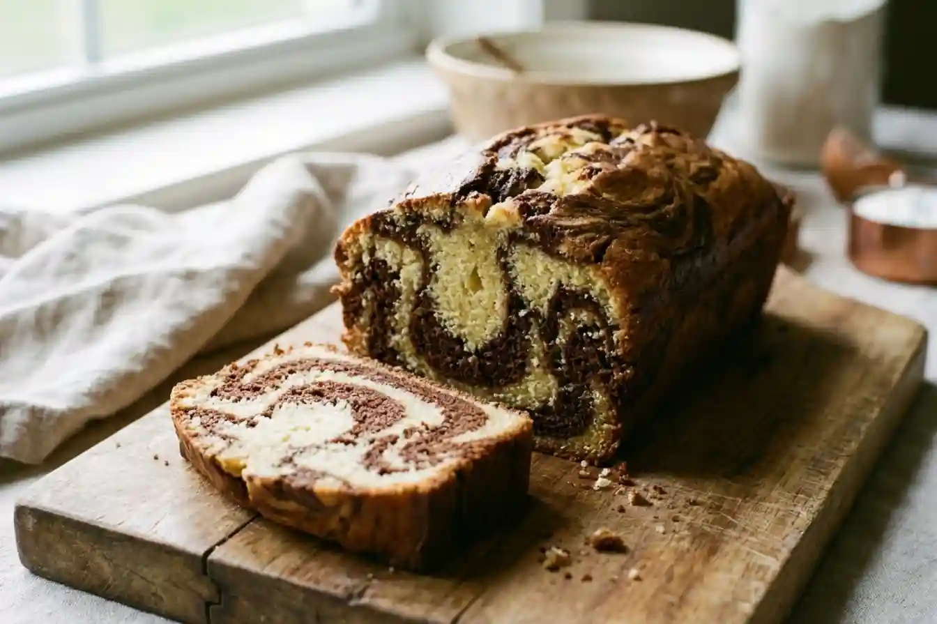Gâteau marbré chocolat vanille moelleux maison